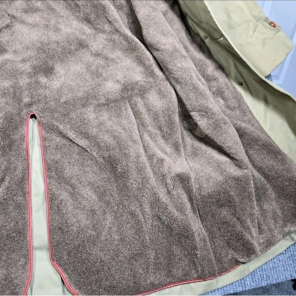 Vintage LL Bean Coat Men 46 Script Tag Wool Collar Lined Button Trench 70s 80s - Picture 10 of 16